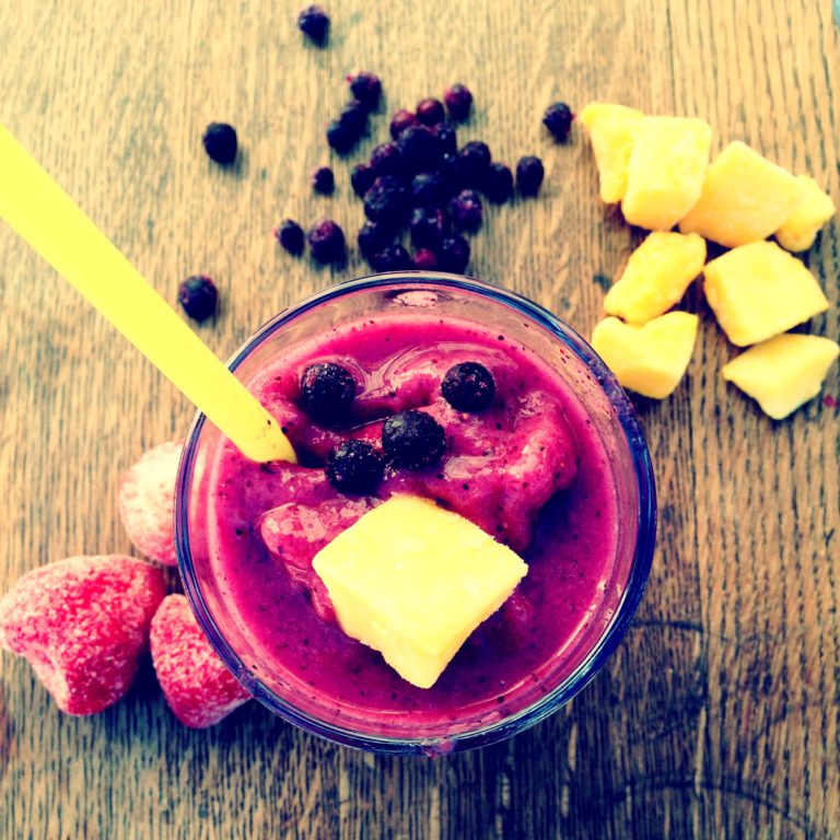 Mango, Strawberry, and Blueberry Smoothie 3