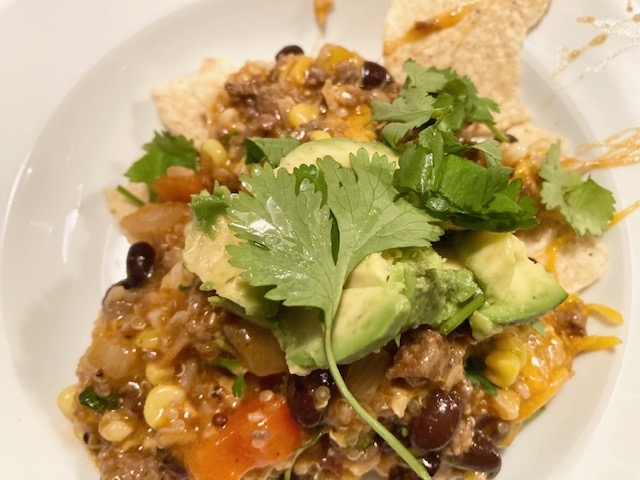 Black Bean and Beef Enchilada Bake